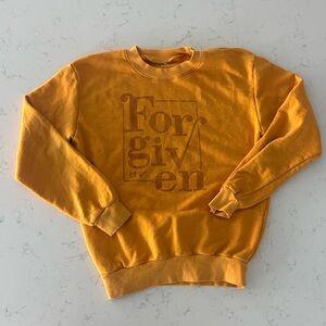 Mustard Yellow 'Forgiven' Graphic Crewneck Sweater - Men